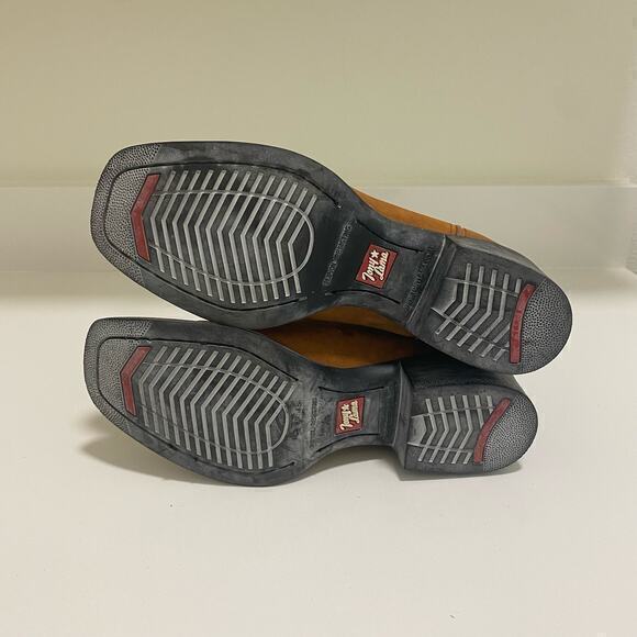 Tony Lama Brown and Blue Ankle Boots with Western Flair - Picture 7 of 10